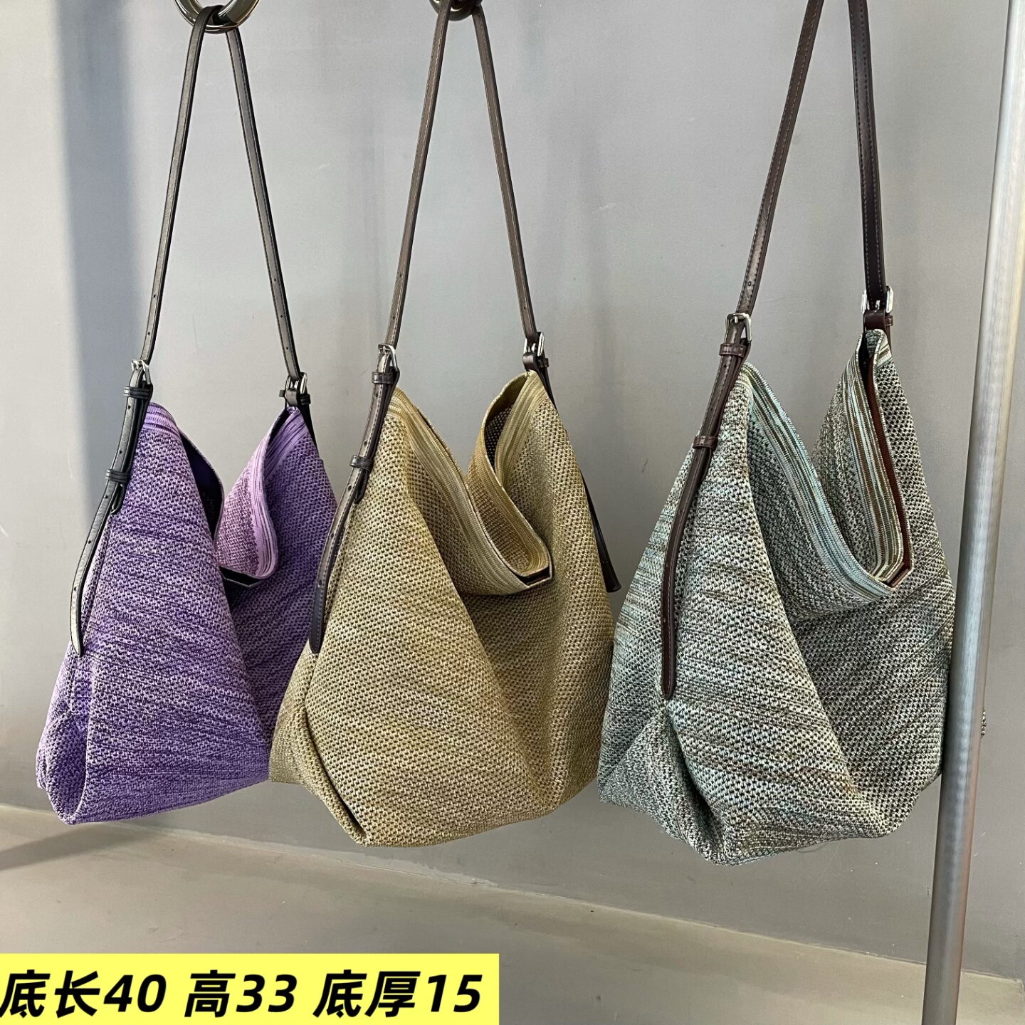 织物拼接牛皮女包2025新款洋气彩色韩版大气真皮软单肩斜挎包潮包