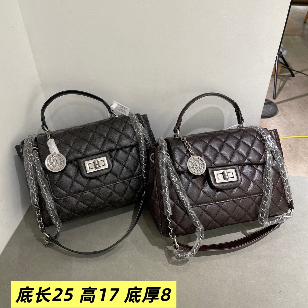 小D家链条女包2025新款撞色洋气百搭轻奢8069软单肩斜挎包手提包