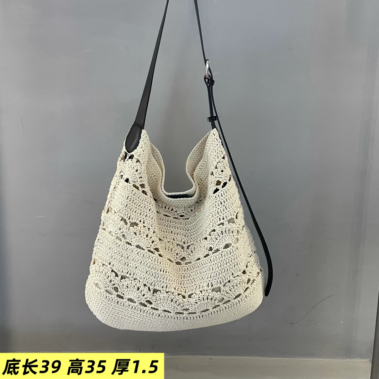 夏季沙滩包拼接牛皮女包2025新款蜜蜡线浅色纯色真皮软单肩斜挎潮