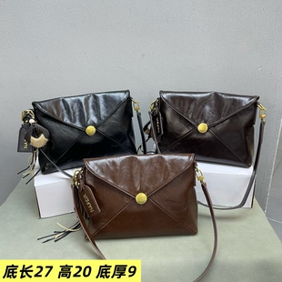油蜡皮信封包女包2026新款洋气质感欧美时尚韩版网红斜挎包小包