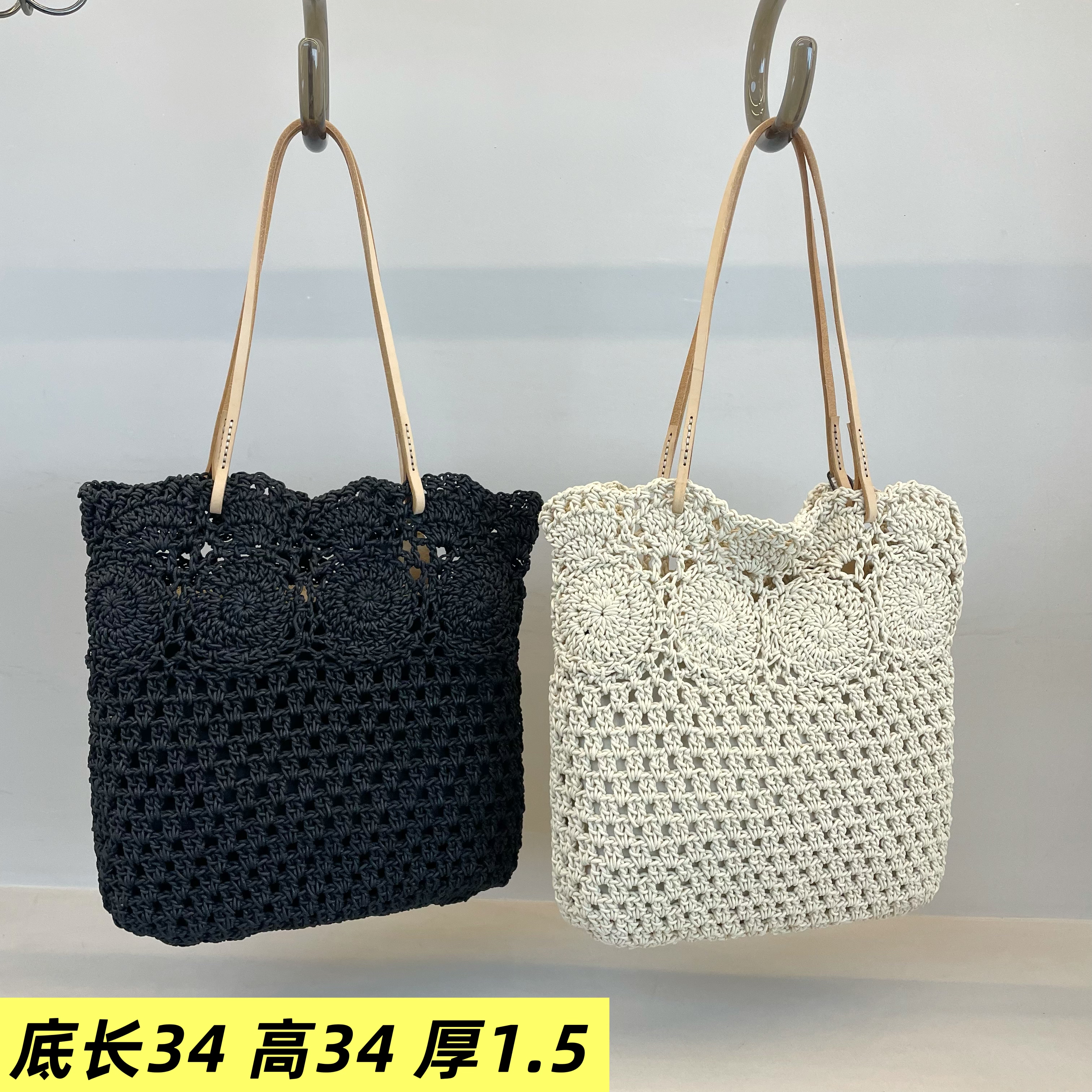 蜜蜡线拼接牛皮女包2025新款洋气浅色纯色大气真皮软腋下托特包