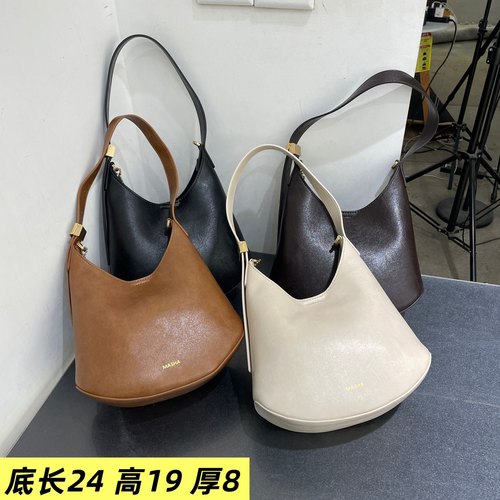 玛莎女包2025新款潮流植鞣99627洋气百搭轻奢软单肩斜挎潮小桶包
