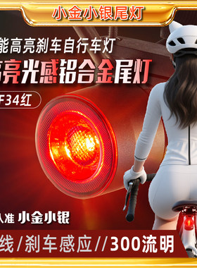 小金小银自行车尾灯高亮智能感应