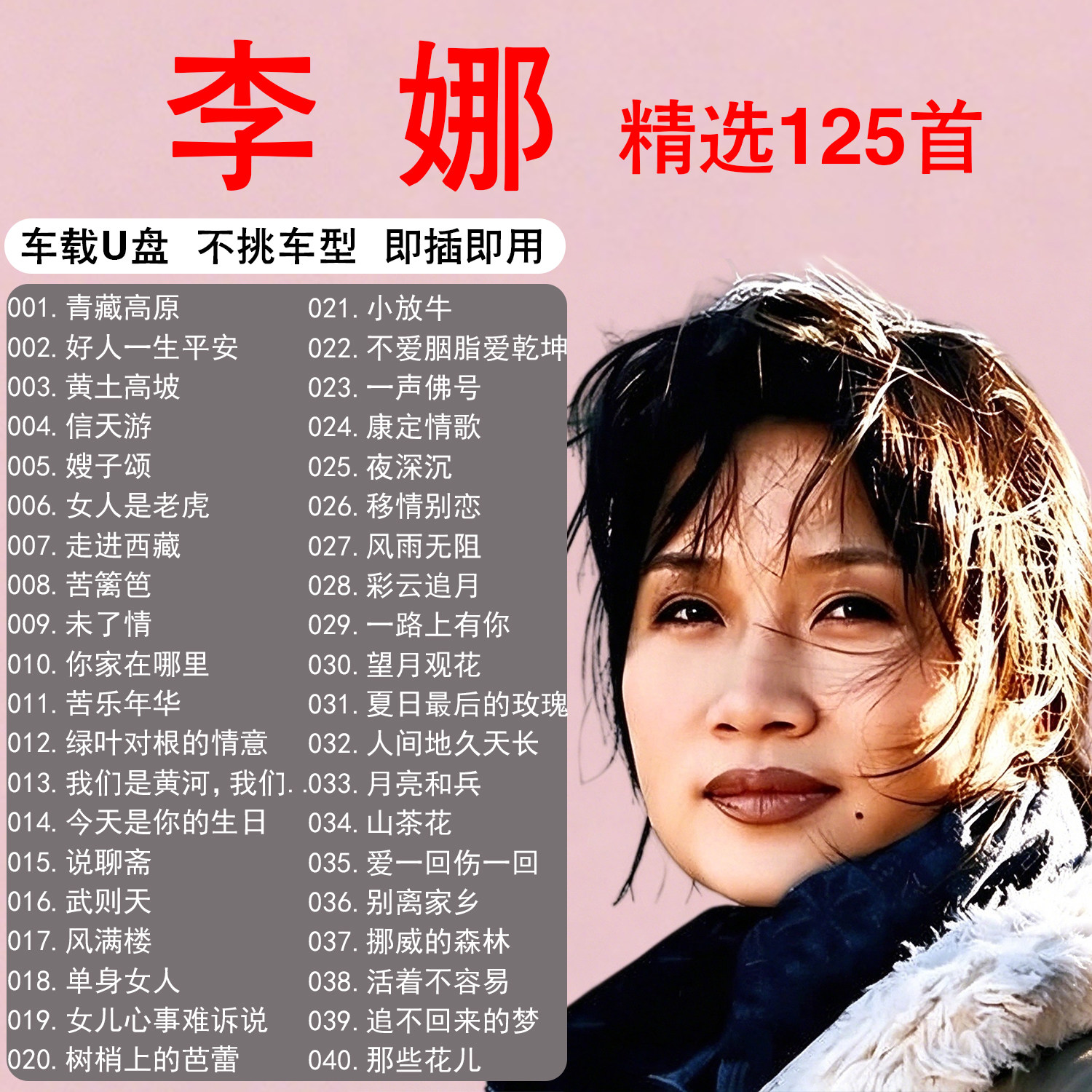 李娜歌曲专辑车载音乐u盘精选正版MP3无损高音质正品汽车音响优盘