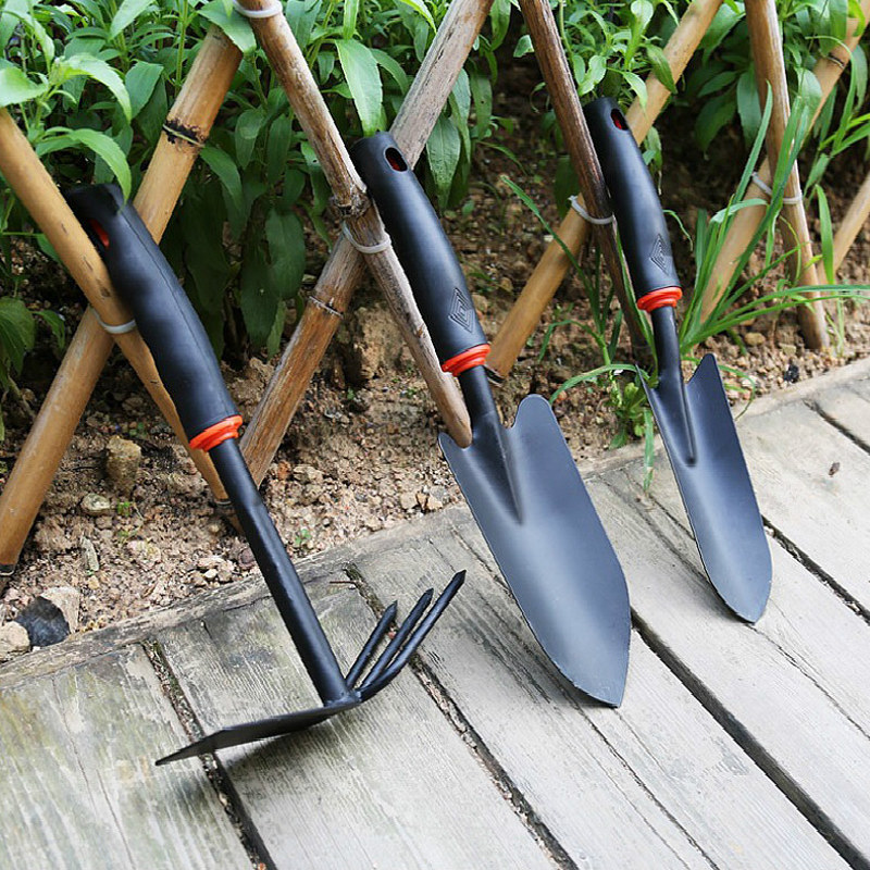 园艺大三件套家用小锄头工具养花种菜花园铲子套装花铲园厚铁锹大