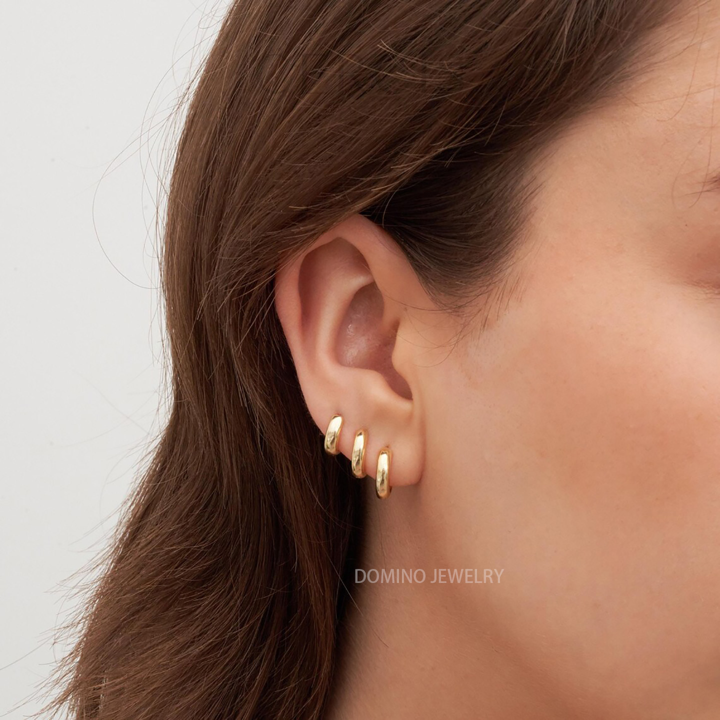 贴耳中宽纯银耳女环S925时尚气质