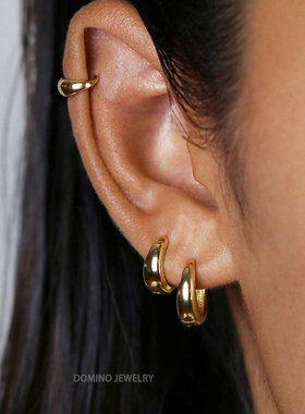 法式简约小豆豆水滴S925纯银耳环耳圈小众欧美轻奢高级感耳钉耳饰