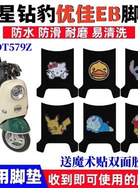适用五星钻豹优佳EB电动车脚垫TDT579Z防水丝圈防滑脚踩垫踏板垫