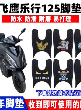 适用飞鹰乐行125摩托车脚垫FY110T-9飞鹰UFR125防水丝圈脚踏板垫
