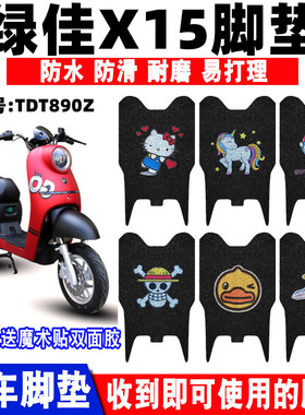 适用于绿佳X15电动车脚垫防水防滑垫TDT890Z电瓶车改装丝圈踏板垫