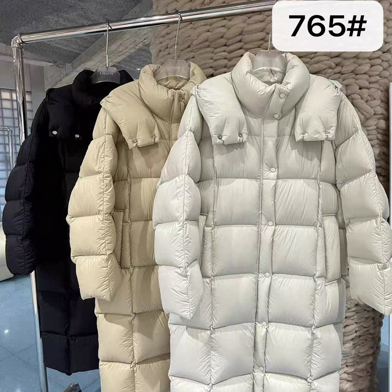 韩版宽松长款泡芙白鹅绒羽绒服女