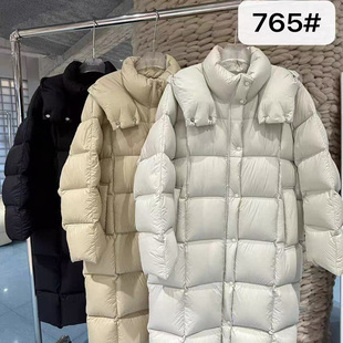 泡芙白鹅绒羽绒服女 宽松立领长款 阿素ASSIE AEY765欧货2025冬韩版