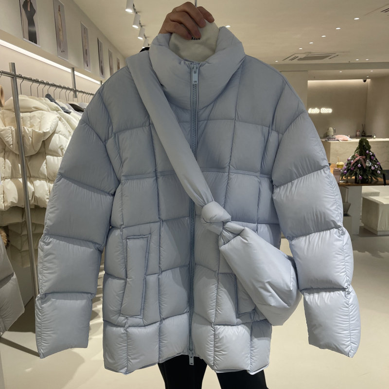 阿素 ASSIE AEY欧货2025冬装新款带包包白鹅绒羽绒服女立领外套