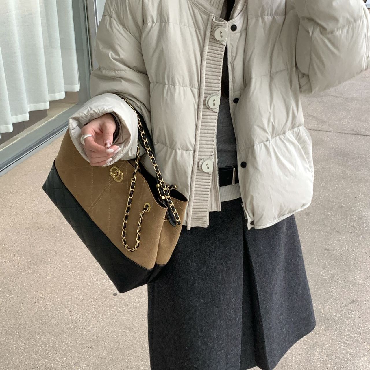 ZGE8068欧货2025冬装新款韩版宽松立领短款白鸭绒外套女羽绒服潮