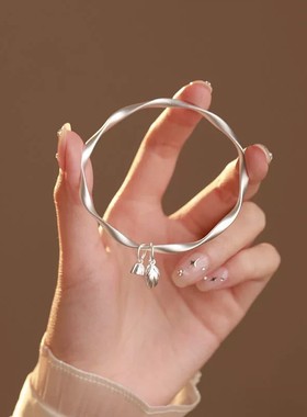 S999足银手镯子女莫比乌斯环小众轻奢手环手链送闺蜜女友生日礼物