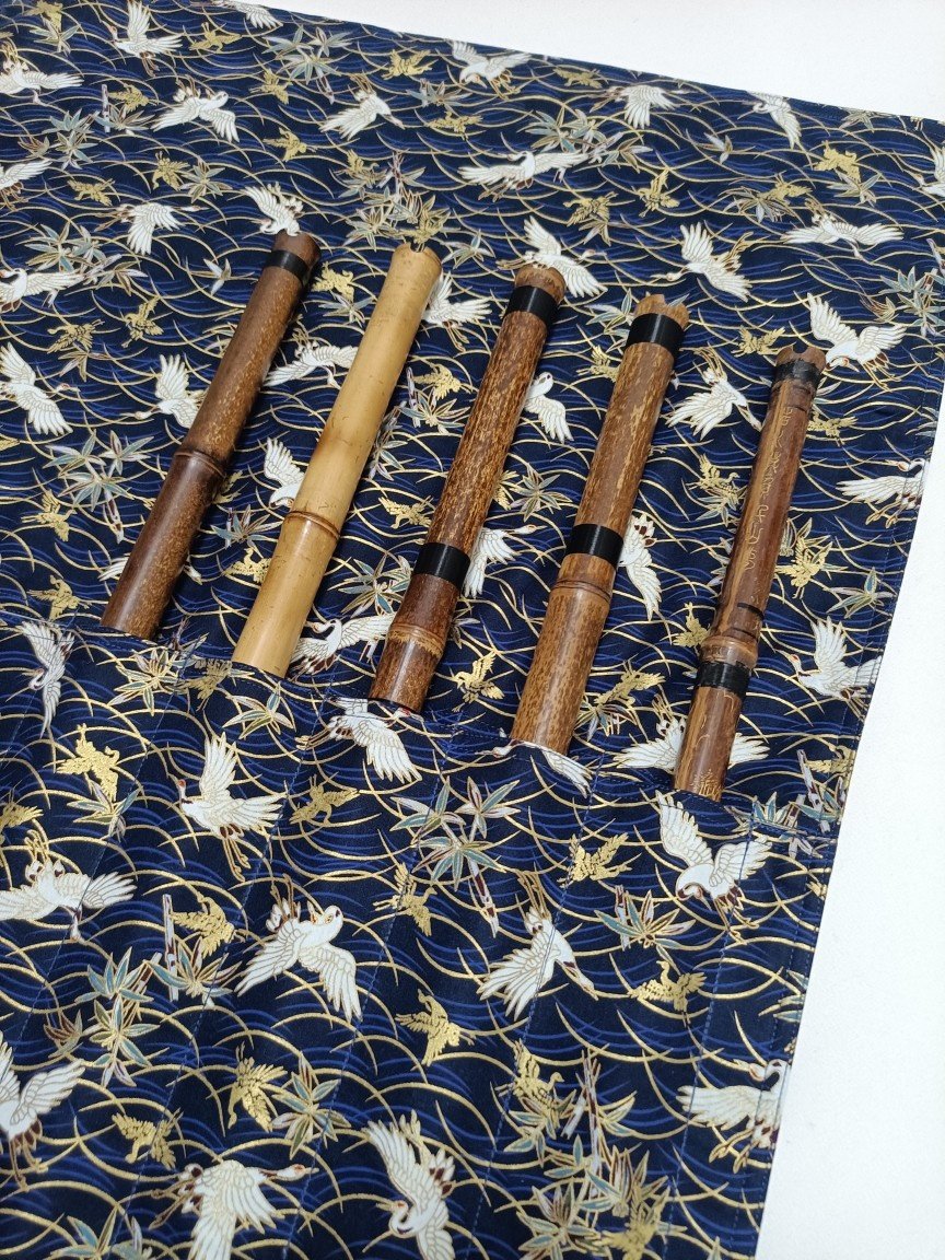 荼蘼 烫金飞鹤 多只装双层和风古风箫包笛子尺八袋乐器包可背