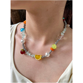 原创设计彩色夏日水果切多巴胺钛钢项链新款 MINNA