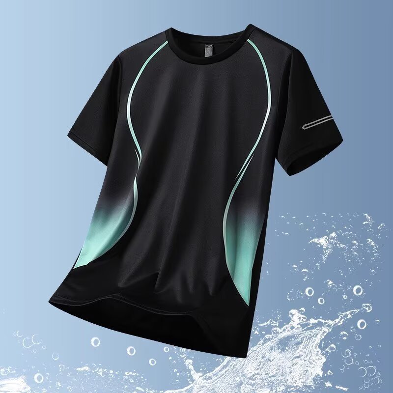 冰丝短袖t恤女夏季薄款透气网眼速干运动体恤衫修身大码凉感衣服