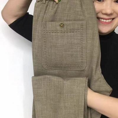 清仓捡漏专柜撤回休闲裤女夏季潮流小直筒裤时尚抽绳纯色简约长裤