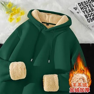 清仓捡漏外贸大牌专柜撤回羊羔绒加绒加厚卫衣女百搭宽松外套保暖