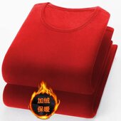 潮牌纯色圆领打底衫 长袖 t恤女冬季 加绒加厚保暖内搭上衣服体恤潮