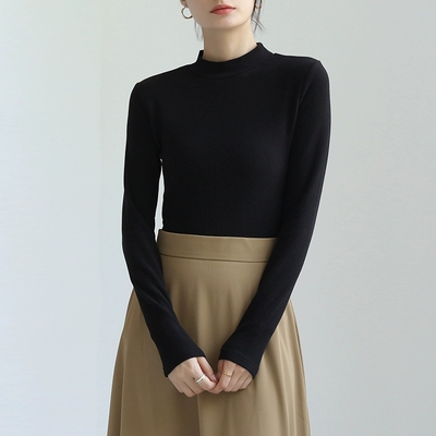 秋冬季加绒打底衫女大码加厚保暖内衣德绒半高领内搭长袖上衣秋衣