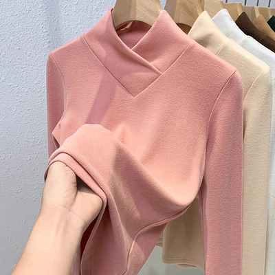 清仓捡漏外贸大牌专柜撤回半高领德绒打底衫长袖t恤女秋冬季上衣