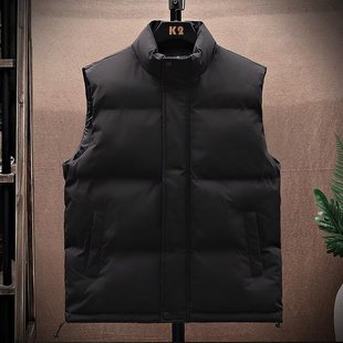 加厚保暖立领百搭宽松大码 羽绒马甲女秋冬季 情侣休闲棉服加绒外套