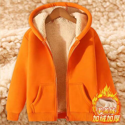 专柜品牌折扣捡漏加绒羊羔绒加厚女开衫冬季卫衣连帽保暖大码外套