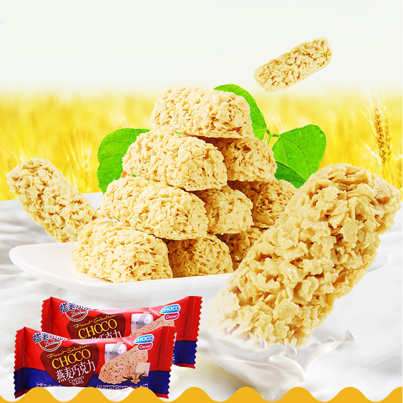 蜡笔小新368g袋燕麦巧克力喜糖批发巧克力棒休闲零食（代可可脂）