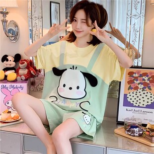 可外穿睡衣夏天女款夏季2026新款纯棉中大童小个子短袖家居服套装