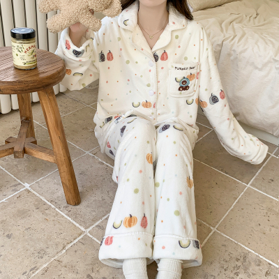 睡衣女冬加厚保暖珊瑚绒春秋2025年新款冬季加绒法兰绒家居服套装