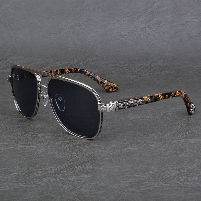 潮牌飞行员个性时尚墨镜男款帅气超宽大脸显瘦墨镜女开车百搭黑超