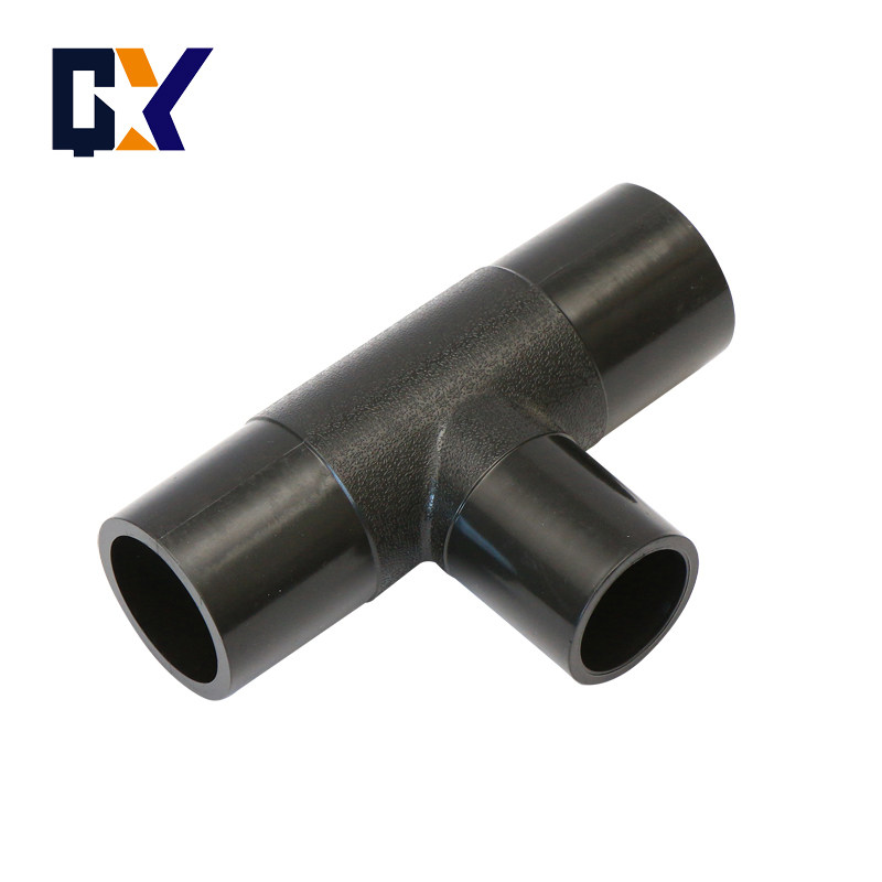 PE水管配件承插式75接头90PE异径三通110注塑热熔对接快接PE管件