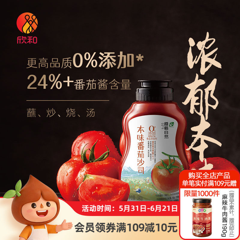 遵循自然本味番茄沙司340g 挤压瓶小包装0%添加防腐剂新疆番茄酱