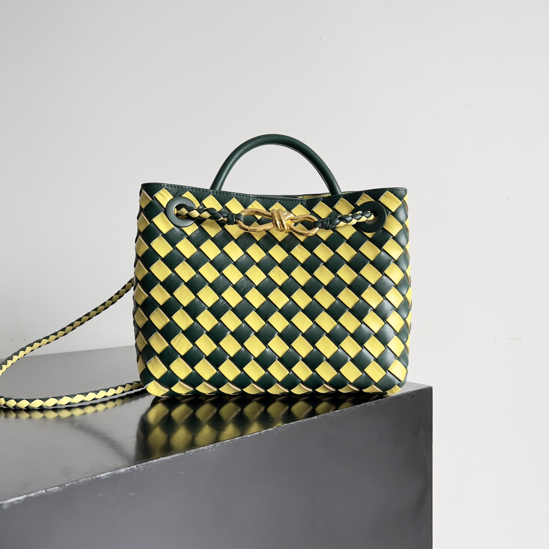 意大利25新编织手提袋女士包羊皮编织肩斜挎包双色配套袋25cm