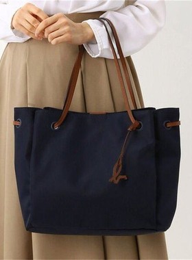 日本agnes大容量新款女士休闲单肩包手提包简便旅行包锁口托特包