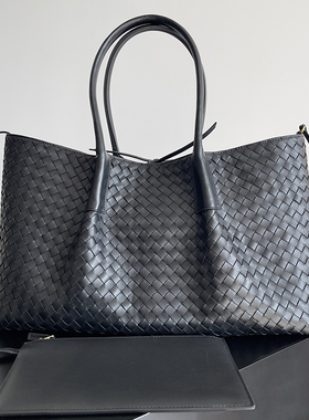 意大利25新款Pinacoteca手提包牛皮手工编织肩女包手提包大43厘米