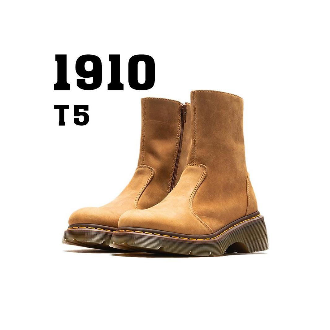 BOSITU【ORG】原创系列2019新款1910T5厚底复古方头中筒马丁靴女