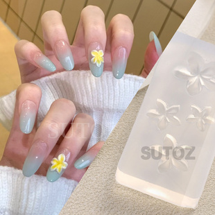 美甲模具立体鸡蛋花冰花硅胶雕花模具指甲DIY装饰美甲店专用工具