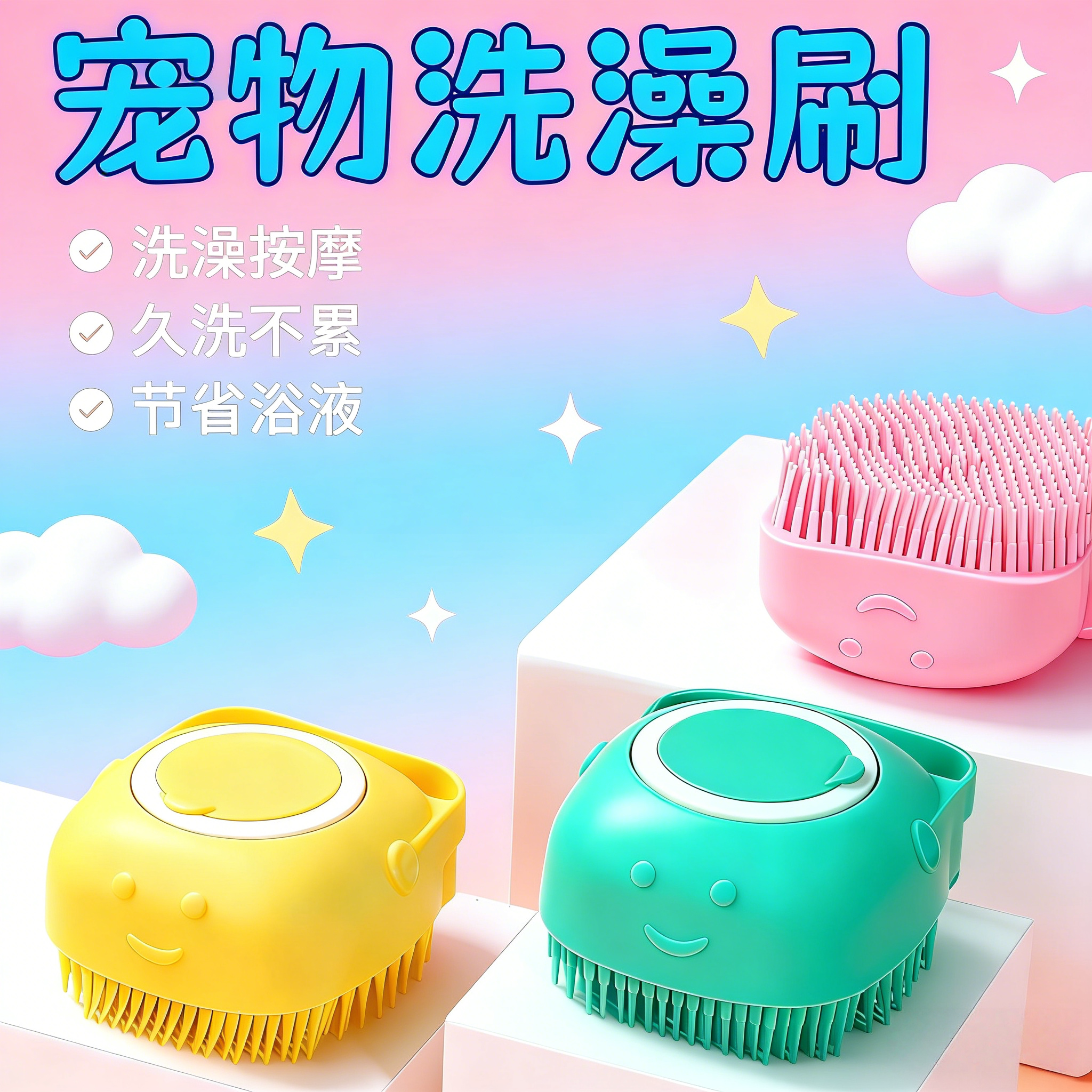 宠物狗狗洗澡刷子洗澡刷多功能可装沐浴露不伤肤家用猫咪洗澡刷