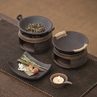 粗陶温茶炉蜡烛焙茶炉陶瓷茶叶提香器加热烤茶炉醒茶烘烤炉香薰炉