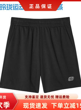 斯凯奇夏季款男女宽松休闲运动裤针织短裤女L122W057  男L222M079