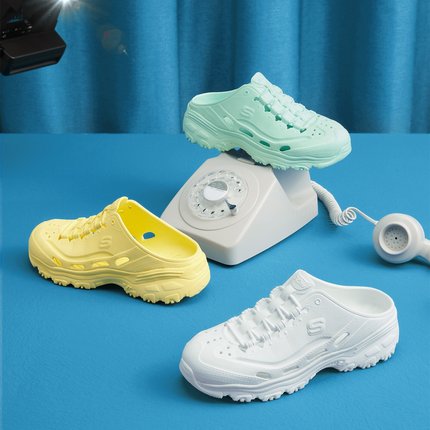 Skechers斯凯奇女鞋夏季时尚一脚蹬镂空凉鞋轻便耐磨洞洞鞋111248