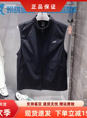 斯凯奇速干马甲男士夏新款简约百搭舒适透气休闲背心P325M030