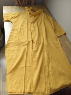 巫师帽袍子 长款 特清 复古文艺连帽盘扣棉麻开衫