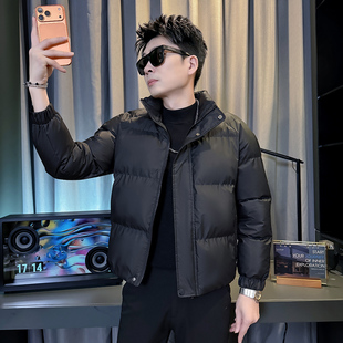 155矮个子小码男装棉服外套XS码S号冬季潮牌短款立领棉袄修身棉衣
