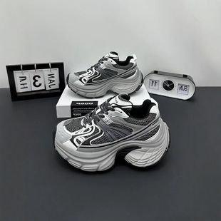 子 网红百搭休闲运动鞋 7CM增高厚底老爹鞋 女2026秋冬加绒潮流时尚