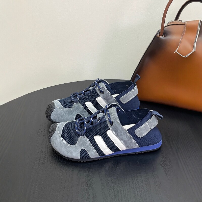 韩版2026夏季爆款内增高3CM德训鞋深蓝色透气户外休闲阿甘运动鞋