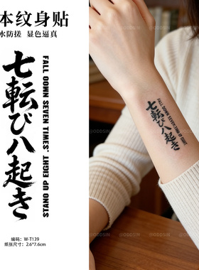 防汗果汁纹身贴半永久刺青个性不反光防水显色草本仿真花臂手臂